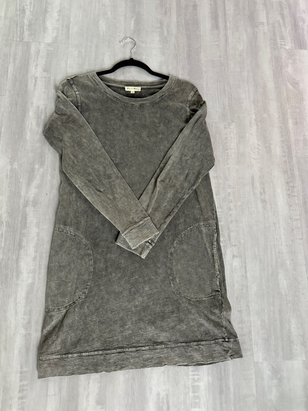 James Perse Washed Gray Sweatshirt Dress